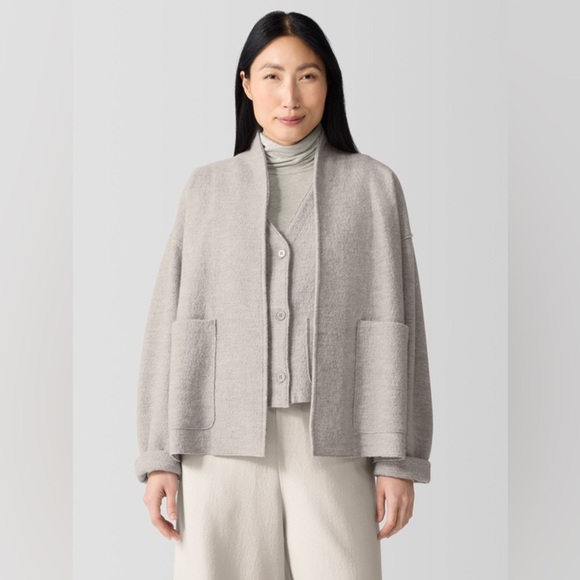 EILEEN FISCHER | boiled wool high collar jacket | size xxs - Picture 1 of 6